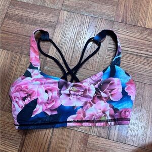 lululemon athletica Pink and Blue Sports Bra with Strappy Back